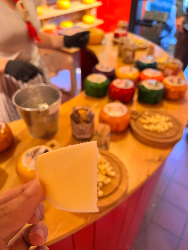 Sampling cheese