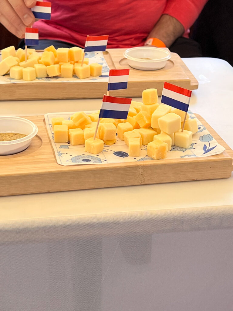 Dutch cheese with flag of The Netherlands